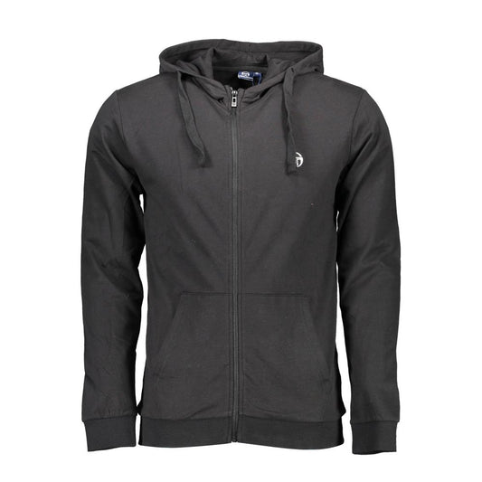 Sergio Tacchini Elegant Black Hooded Zip Sweatshirt Sergio Tacchini