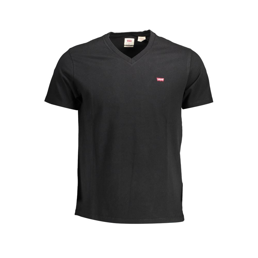 Levi's Elegant V-Neck Black Cotton Tee Levi's