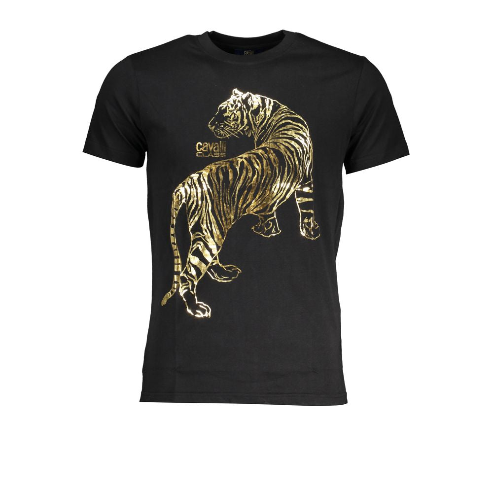 Cavalli Class Black Cotton T-Shirt Cavalli Class