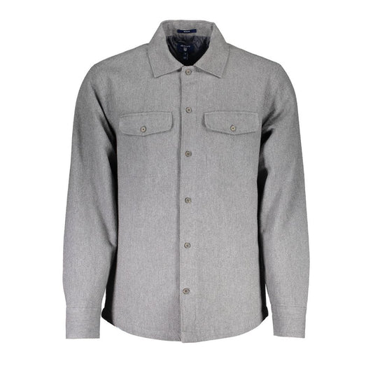 Gant Elegant Gray Cotton Long-Sleeved Men's Shirt Gant