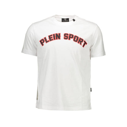 Plein Sport Sporty Elegance White Cotton T-Shirt Plein Sport