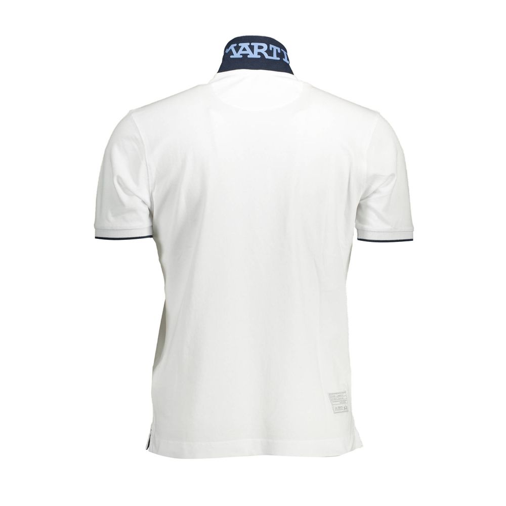 La Martina Elegant White Polo with Contrasting Embroidery La Martina