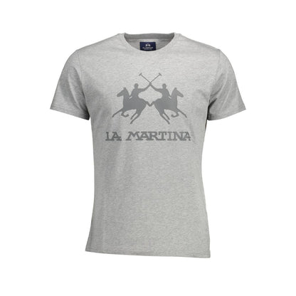 La Martina Elegant Crew Neck Tee with Signature Print La Martina