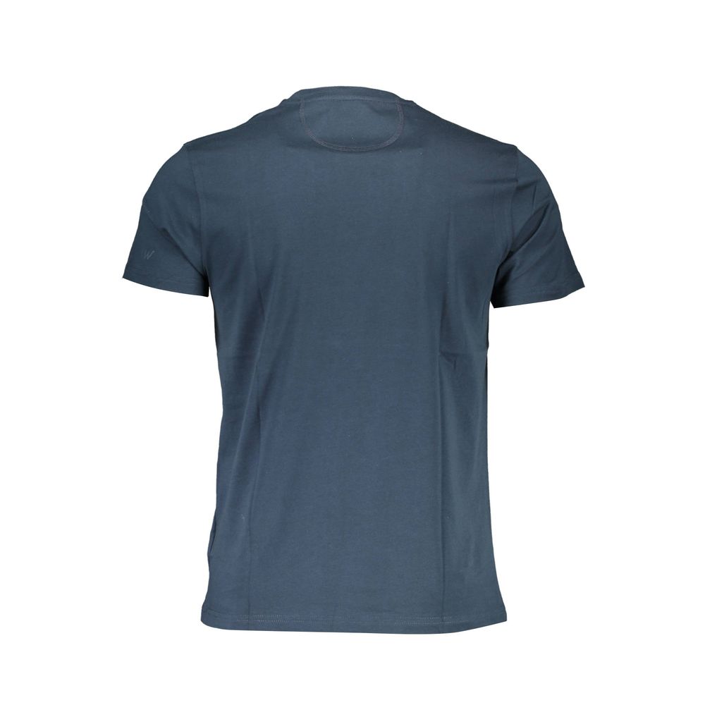 La Martina Chic Blue Crew Neck Logo Tee La Martina