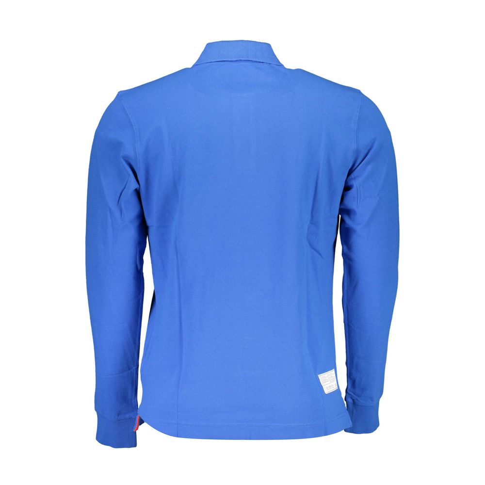 La Martina Blue Cotton Men Polo Shirt