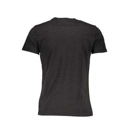 La Martina Elegant Embroidered Black Cotton Tee La Martina