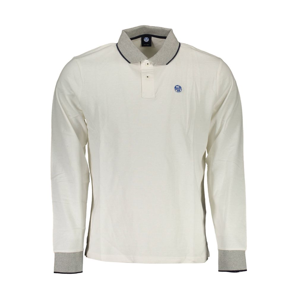 North Sails Elegant Long-Sleeved White Polo with Contrast Accents North Sails