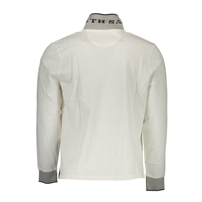 North Sails Elegant Long-Sleeved White Polo with Contrast Accents North Sails