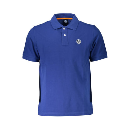 North Sails Chic Blue Cotton Polo Shirt with Logo Detail North Sails