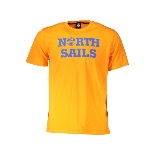 North Sails Vibrant Orange Cotton Tee with Logo Print North Sails