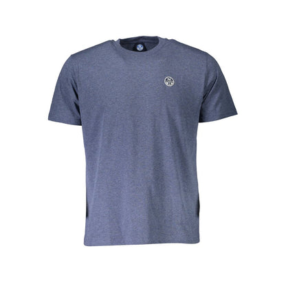 North Sails Classic Blue Cotton Tee with Logo Detail North Sails