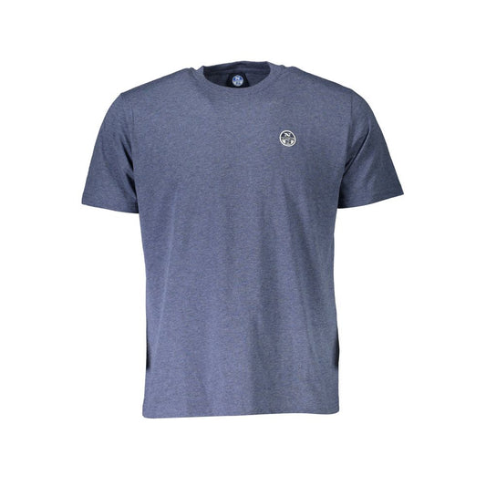 North Sails Classic Blue Cotton Tee with Logo Detail North Sails