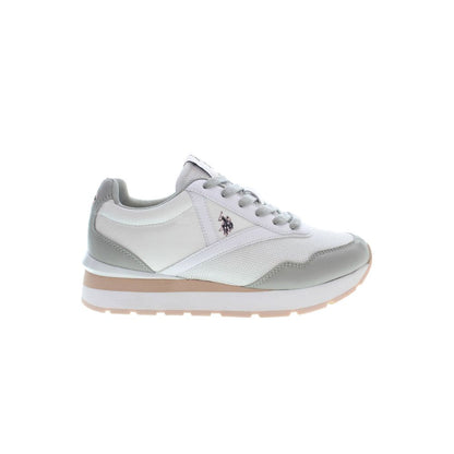 U.S. POLO ASSN. Chic White Lace-Up Sneakers with Logo Detail U.S. POLO ASSN.