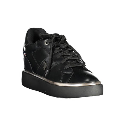 U.S. POLO ASSN. Chic Black Lace-Up Sneakers with Logo Detail U.S. POLO ASSN.