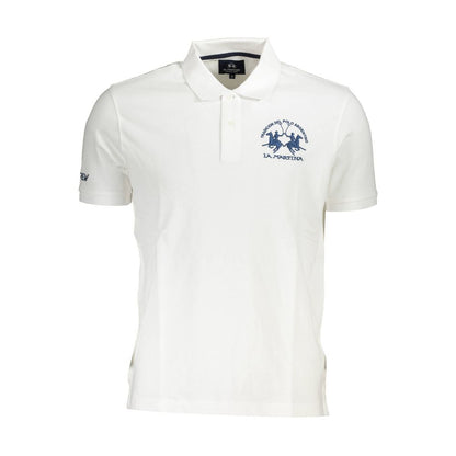 La Martina Elegant White Cotton Polo Shirt La Martina