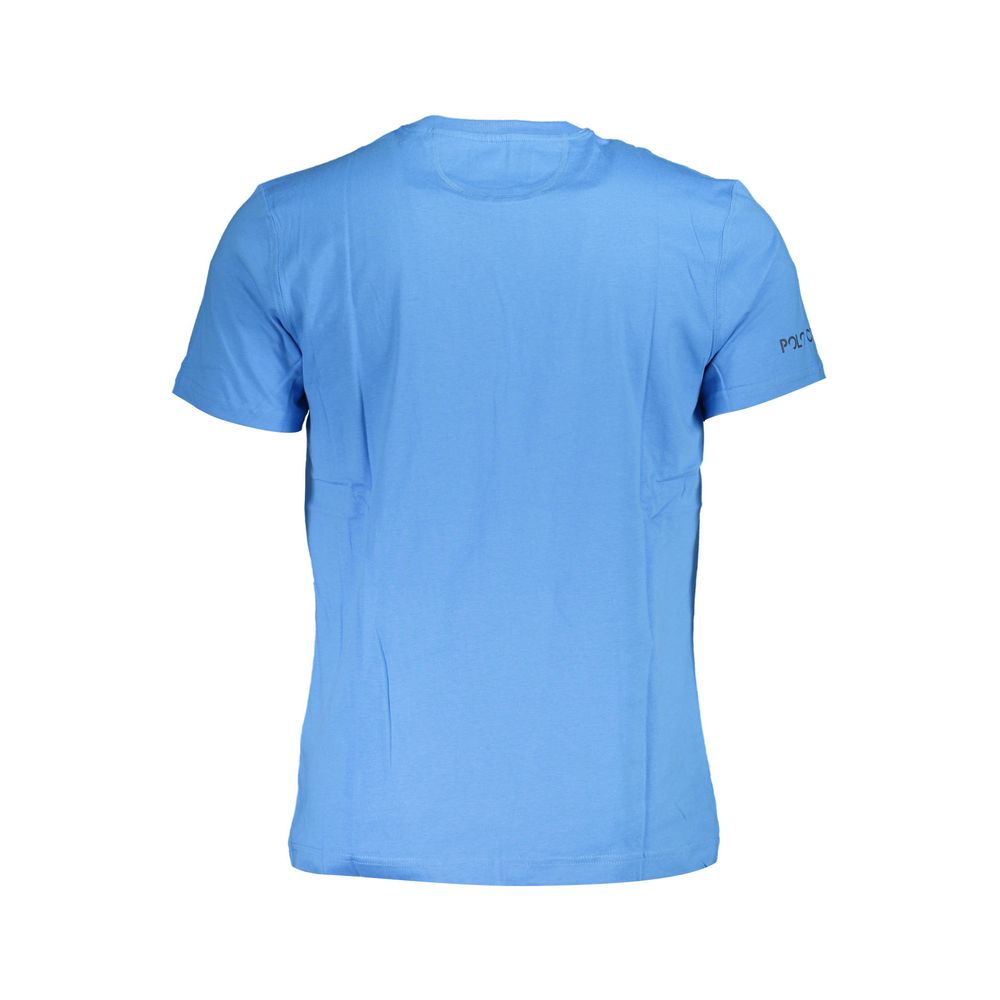 La Martina Regal Blue Cotton Tee with Classic Print La Martina