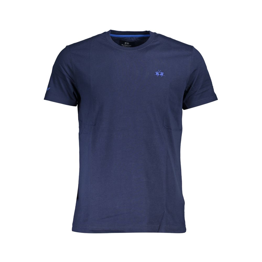 La Martina Chic Blue Logo Tee with Classic Embellishments La Martina