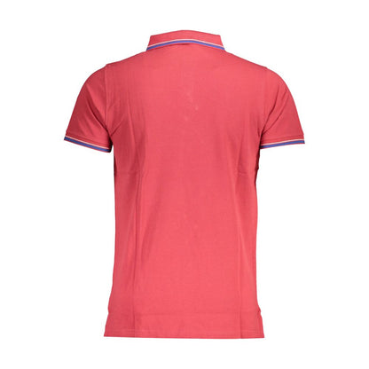 Norway 1963 Chic Contrast Detail Red Polo Shirt Norway 1963