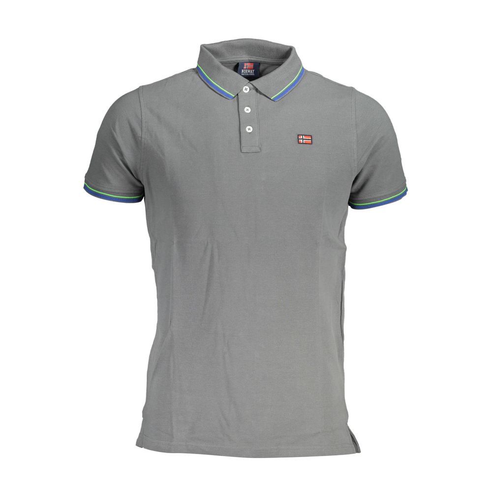 Norway 1963 Elegant Gray Cotton Polo with Contrasting Details Norway 1963