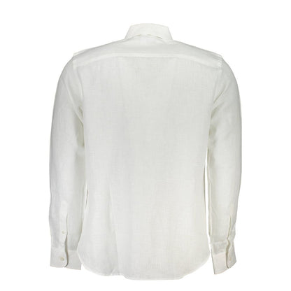 North Sails Elegant White Linen Long-Sleeved Shirt North Sails