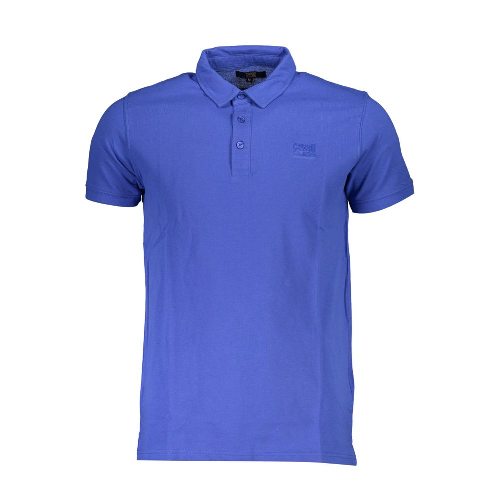 Cavalli Class Blue Cotton Polo Shirt Cavalli Class