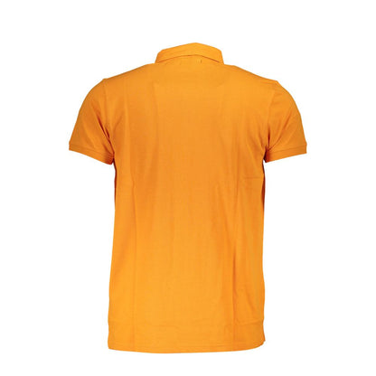 Cavalli Class Orange Cotton Polo Shirt Cavalli Class