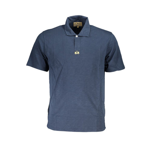 La Martina Classic Short-Sleeved Blue Polo La Martina