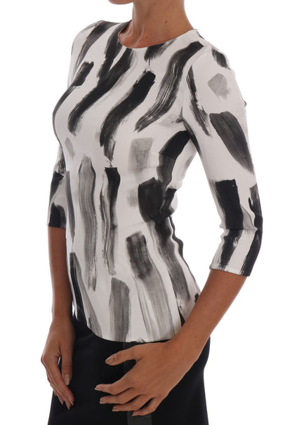 Dolce & Gabbana Elegant Striped Stretch Blouse Dolce & Gabbana