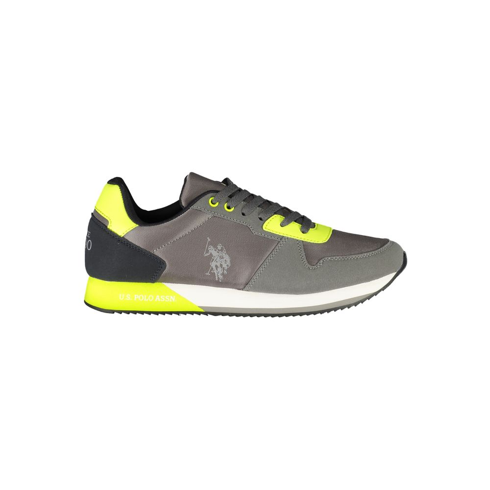 U.S. POLO ASSN. Elegant Gray Lace-Up Sports Sneakers U.S. POLO ASSN.