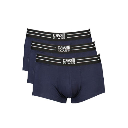 Cavalli Class Blue Cotton Underwear Cavalli Class