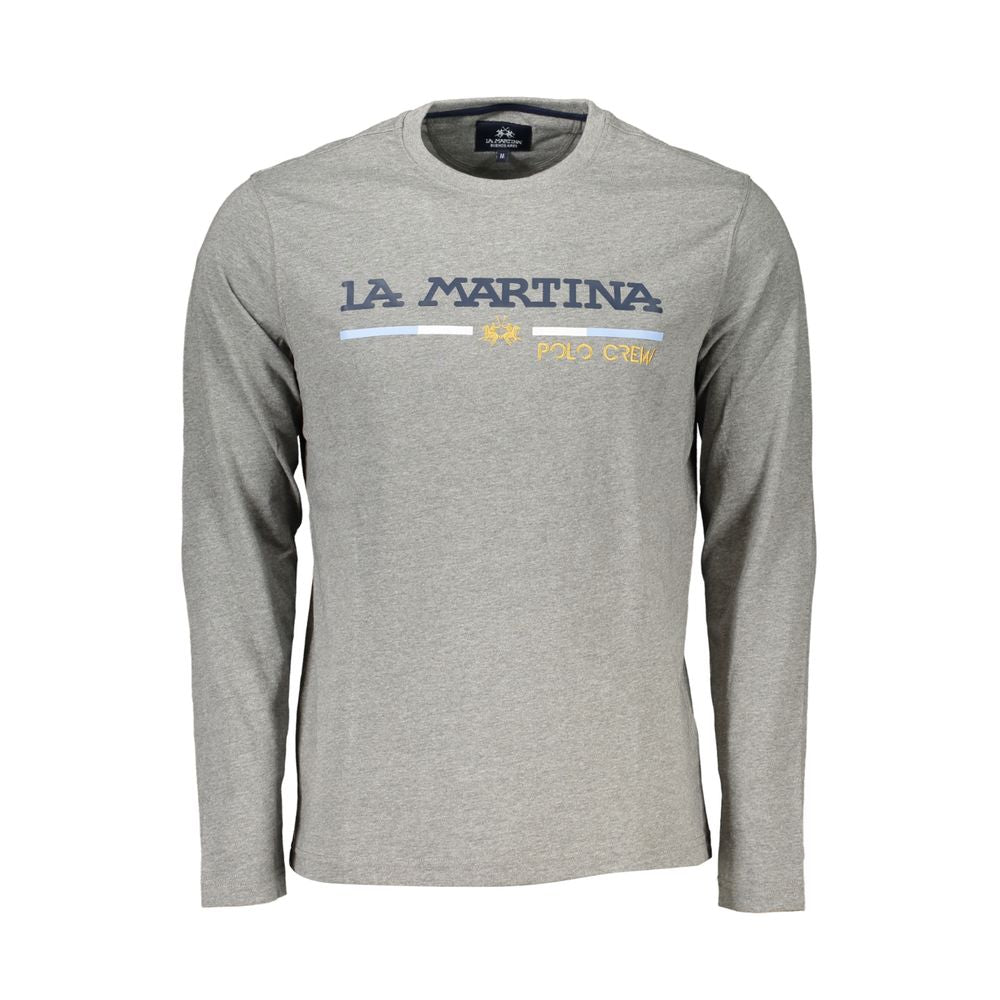 La Martina Elegant Crew Neck Embroidered Long Sleeve Tee La Martina