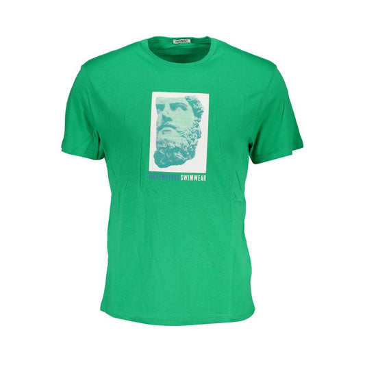 Bikkembergs Green Cotton T-Shirt Bikkembergs