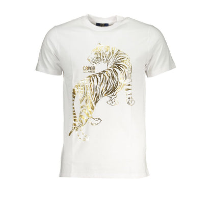 Cavalli Class White Cotton T-Shirt Cavalli Class