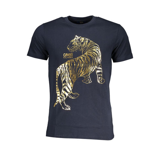 Cavalli Class Blue Cotton T-Shirt Cavalli Class