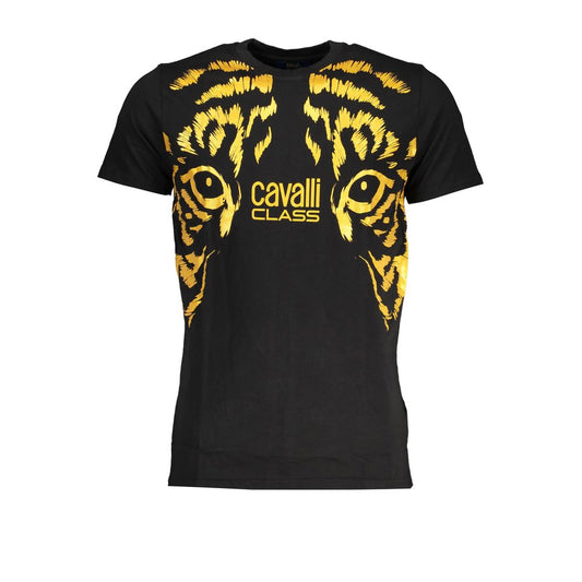 Cavalli Class Black Cotton T-Shirt Cavalli Class