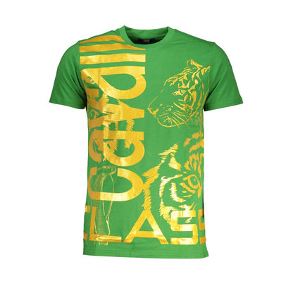 Cavalli Class Green Cotton T-Shirt Cavalli Class