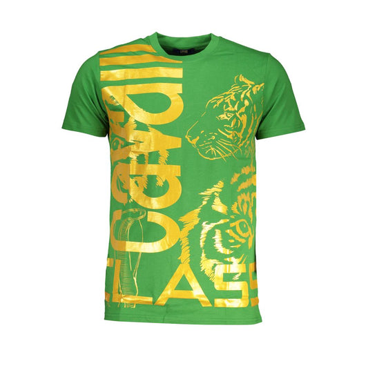 Cavalli Class Green Cotton T-Shirt Cavalli Class