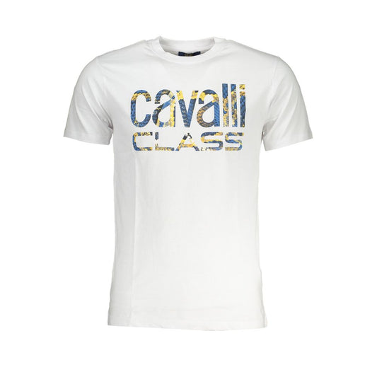 Cavalli Class White Cotton T-Shirt Cavalli Class