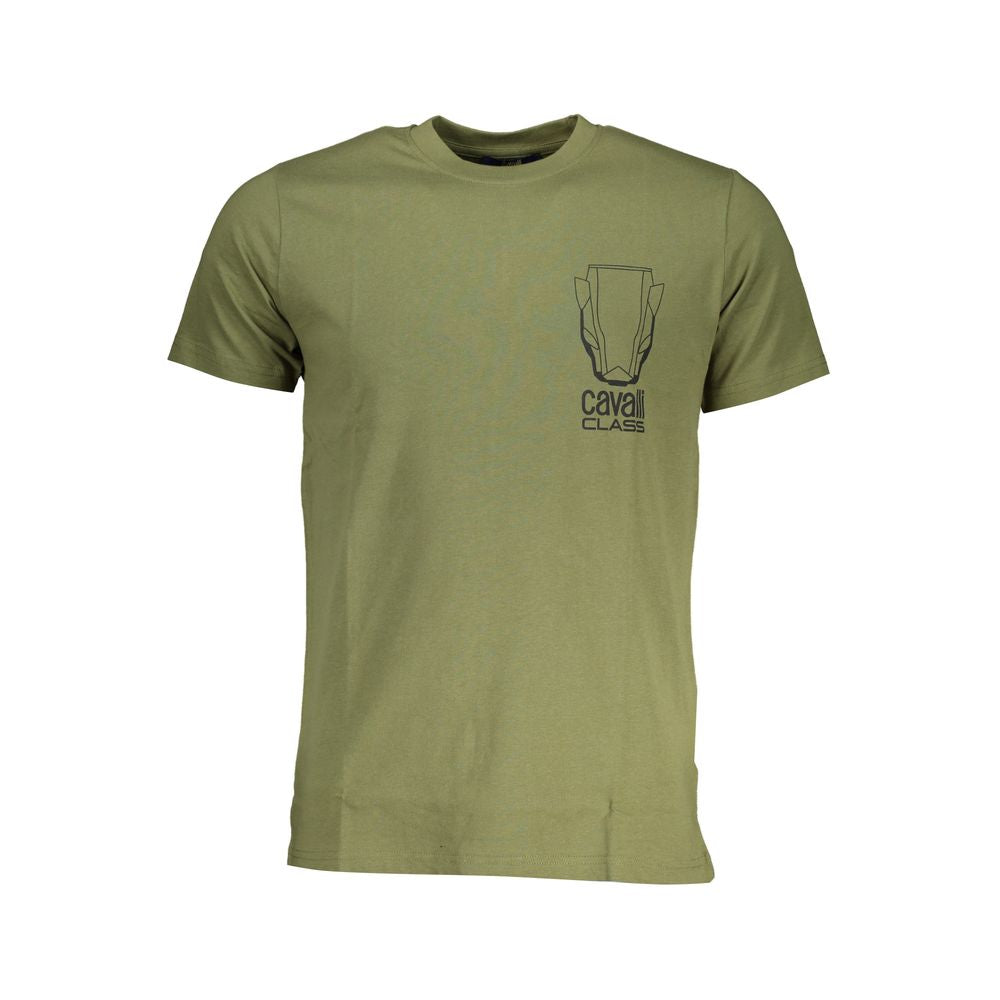 Cavalli Class Green Cotton T-Shirt Cavalli Class