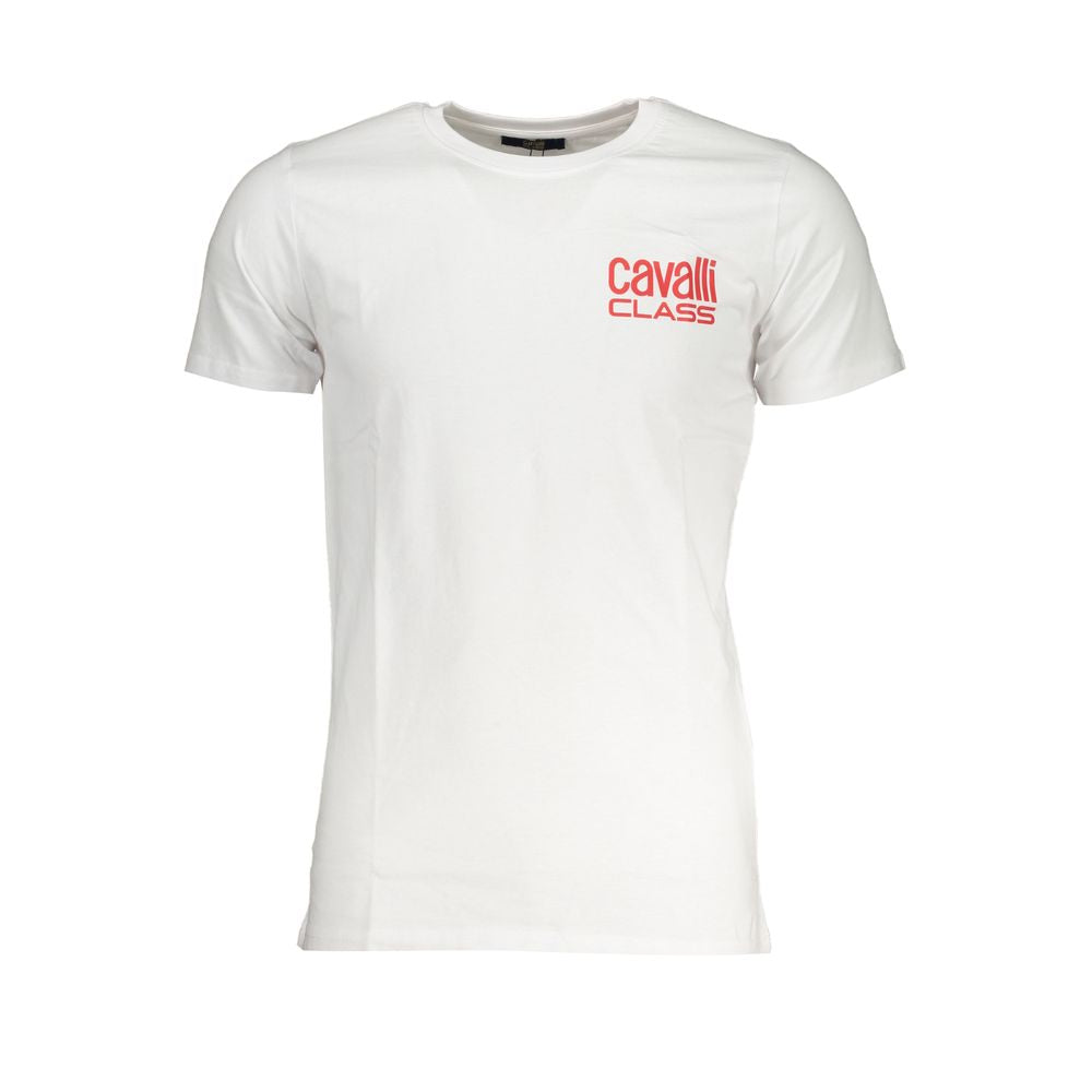 Cavalli Class White Cotton T-Shirt Cavalli Class