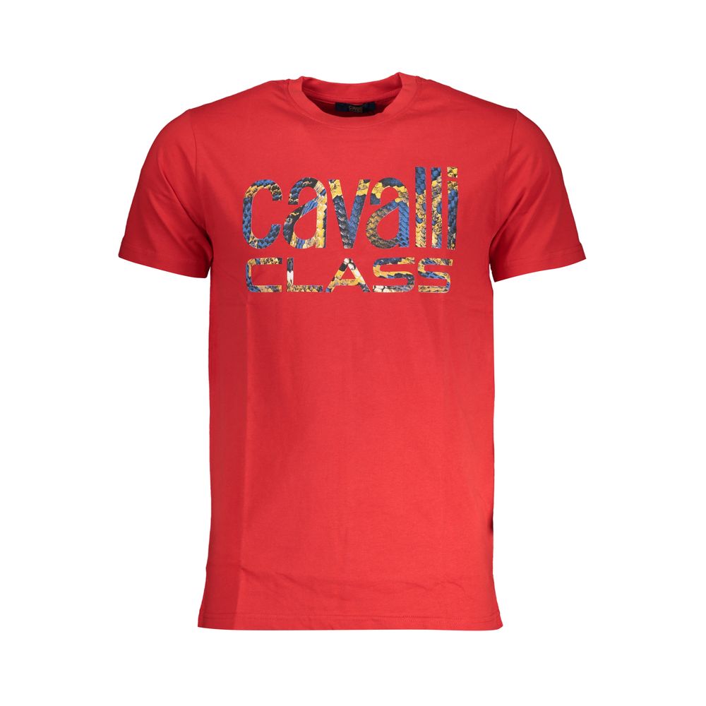 Cavalli Class Red Cotton T-Shirt Cavalli Class