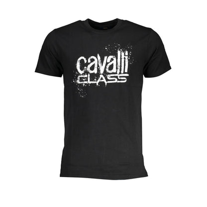 Cavalli Class Black Cotton T-Shirt Cavalli Class