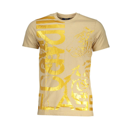 Cavalli Class Beige Cotton T-Shirt Cavalli Class