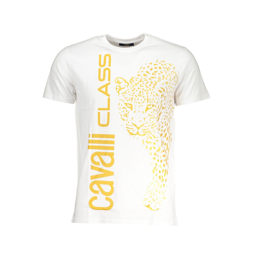 Cavalli Class White Cotton T-Shirt Cavalli Class