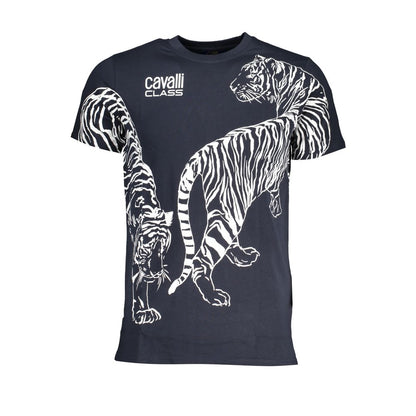 Cavalli Class Blue Cotton T-Shirt Cavalli Class