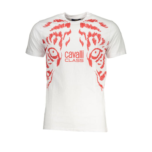 Cavalli Class White Cotton T-Shirt Cavalli Class