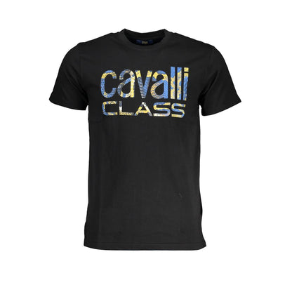 Cavalli Class Black Cotton T-Shirt Cavalli Class