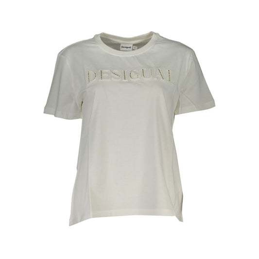 Desigual White Cotton Tops & T-Shirt Desigual