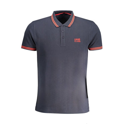 Cavalli Class Blue Cotton Polo Shirt Cavalli Class