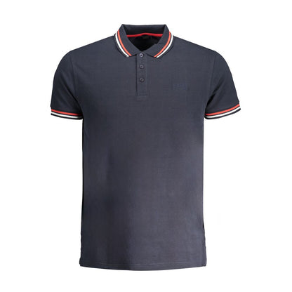 Cavalli Class Blue Cotton Polo Shirt Cavalli Class